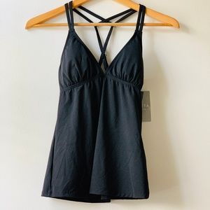 NWT! ATHLETA Cross-Strap Black Tankini S.